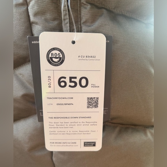 NWT EDDIE BAUER Sun Valley 650 Down Parka Jacket Fur Hood Taupe women’s Medium - Picture 12 of 15